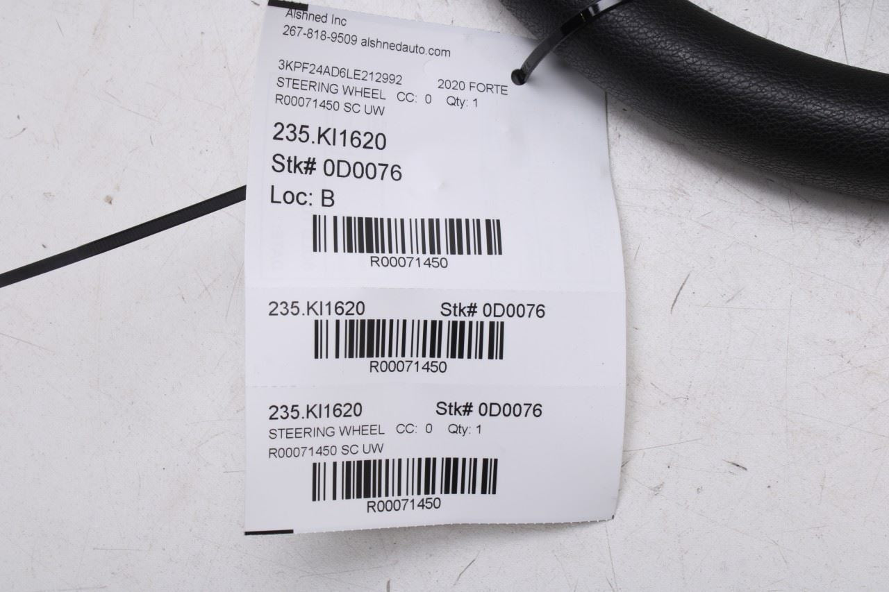 19-21 Kia Forte LXS 2.0L FWD Steering Wheel w/ Control Buttons 56100M7260B2C OEM - Alshned Auto Parts