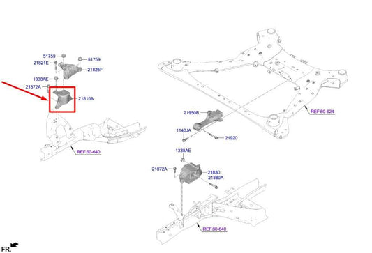 2023-2025 Kia Sportage Hybrid EX 1.6L turbo AWD Right Side Engine Mount Bracket - Alshned Auto Parts