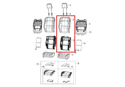 2020-23 Jeep Gladiator Front Left Side Seat Upper Cushion 6PW35TX7AH OEM *ReaD* - Alshned Auto Parts