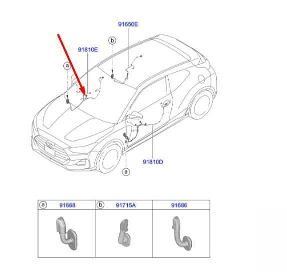 2019-2021 Hyundai Veloster Front Right Side Door Wire Harness 91610-J3170 OEM1