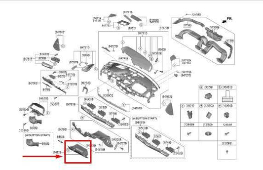 2020-2022 Hyundai Sonata SE Glove Box Storage Compartment 84510-L0000-NNB OEM - Alshned Auto Parts