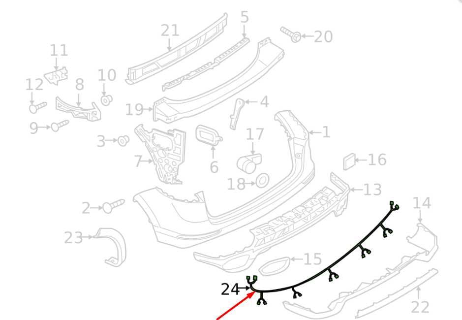 2011-2018 Porsche Cayenne S Rear Bumper Wire Harness w/ Park Sensors 7P59711041