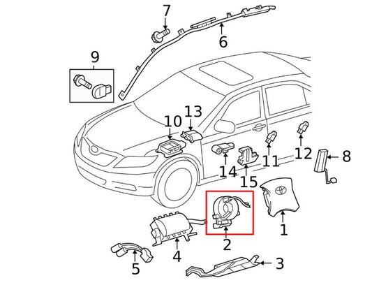 2007-2011 Toyota Camry LE 2.5L FWD Steering Wheel Clock Spring w/ Cable Harness - Alshned Auto Parts