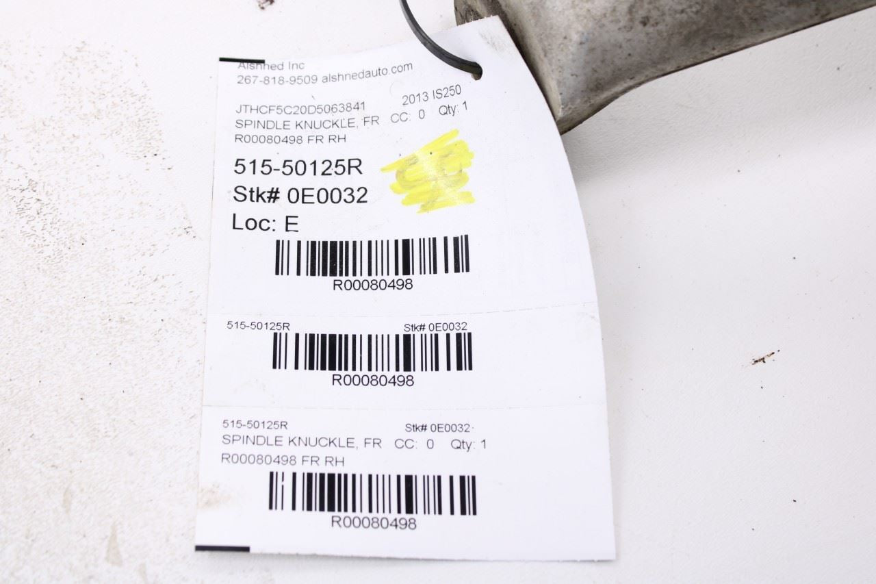 06-13 Lexus IS250 2.5L AWD Front Right Side Spindle Knuckle Hub 43201-53020 OEM - Alshned Auto Parts