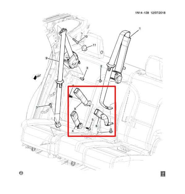 2019-24 Chevrolet Blazer 2LT Rear RH and LH 2nd Row Center Seat Belt Buckle Set - Alshned Auto Parts