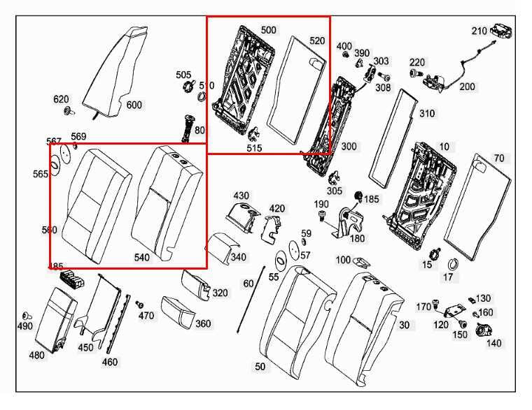 15-21 Mercedes-Benz C300 4Matic Rear RH Side 2nd Row Seat Backrest Upper Cushion1