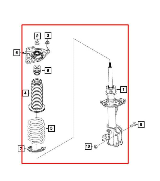 18-20 Jeep Compass Latitude 2.4L Rear Passenger Right Side Shock Strut Absorber - Alshned Auto Parts