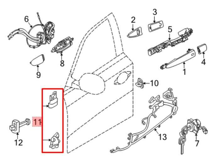 13-20 Nissan Pathfinder SV Front LH Door Hinge Upper and Lower Pair 80400-5AA0B - Alshned Auto Parts