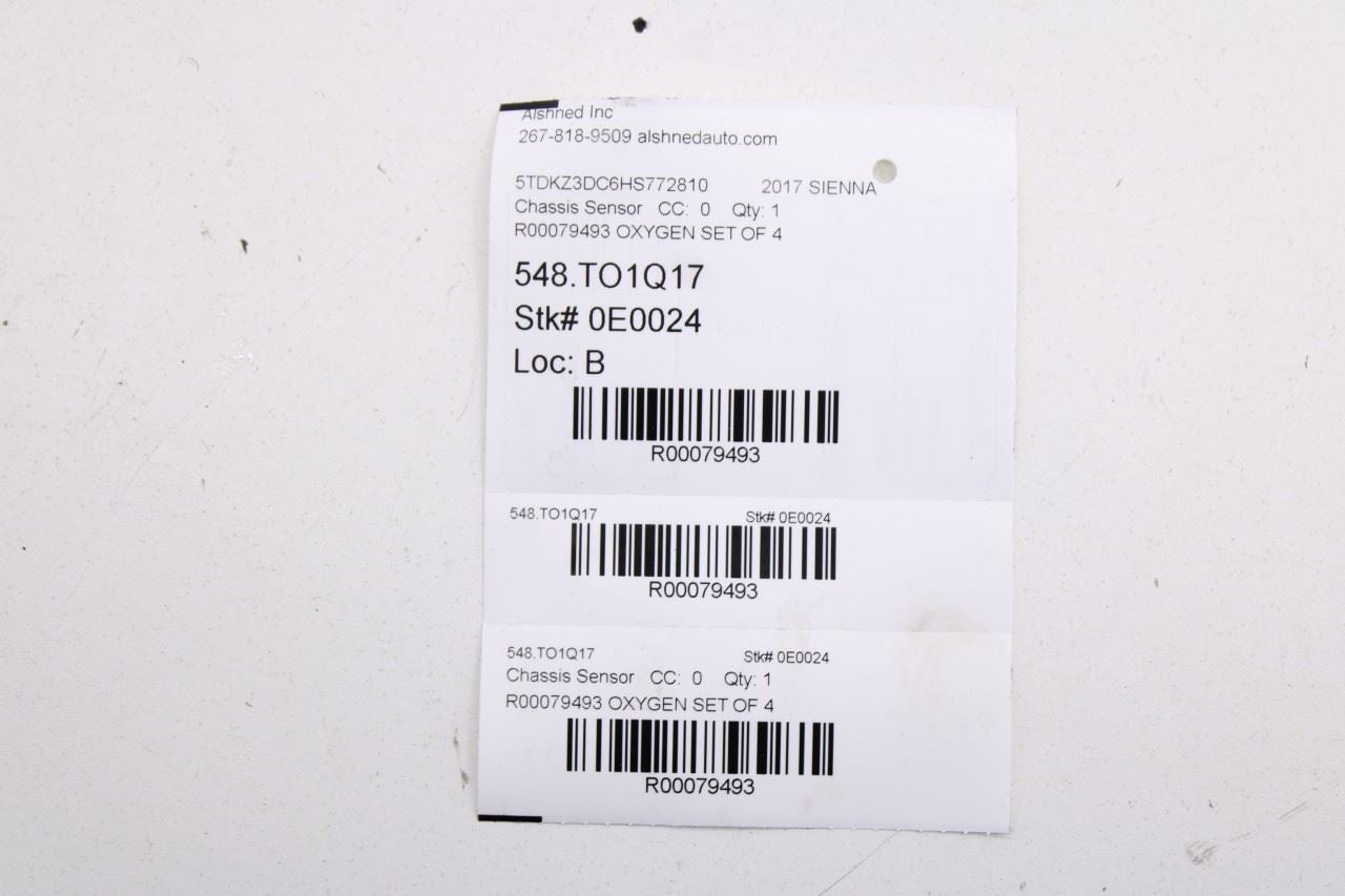2017-2020 Toyota Sienna LE 3.5L Oxygen Sensor Set of 4 89465-08160 OEM - Alshned Auto Parts