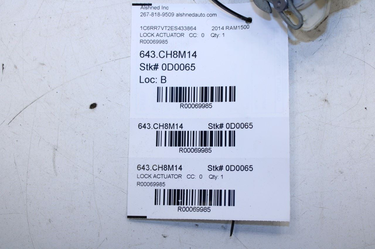 2013-18 RAM 1500 Crew Cab Laramie Rear Right Door Lock Latch Actuator 4589650AD - Alshned Auto Parts