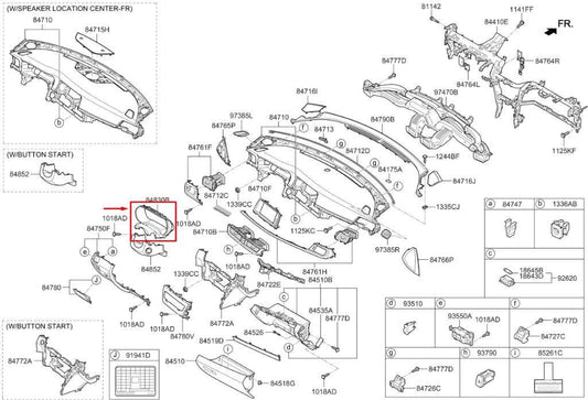 2019-2020 KIA Optima LX Dashboard Speedometer Cluster Bezel Trim 84830-D5AA0WK - Alshned Auto Parts