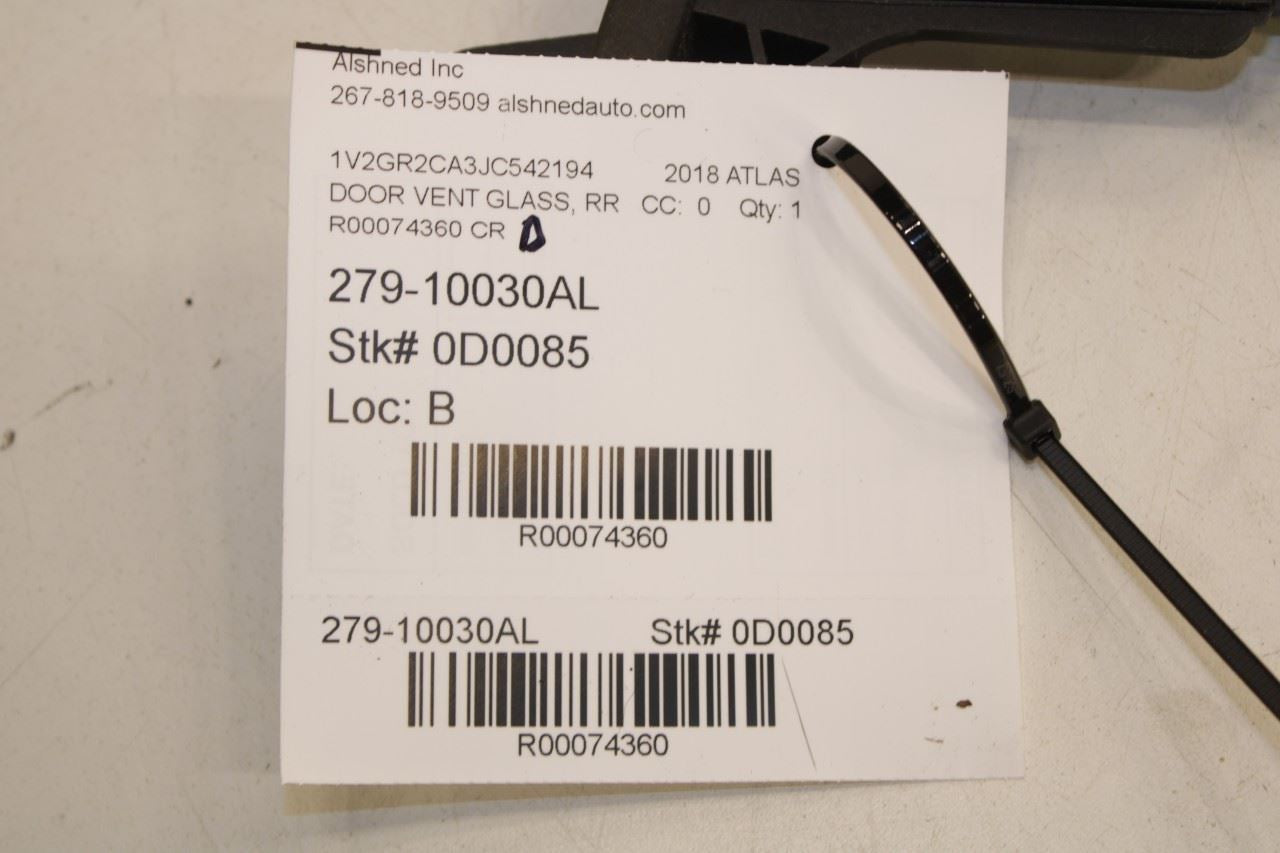 2018-2023 Volkswagen Atlas S Rear Left Side Door Window Fixed Vent Glass *ReaD* - Alshned Auto Parts