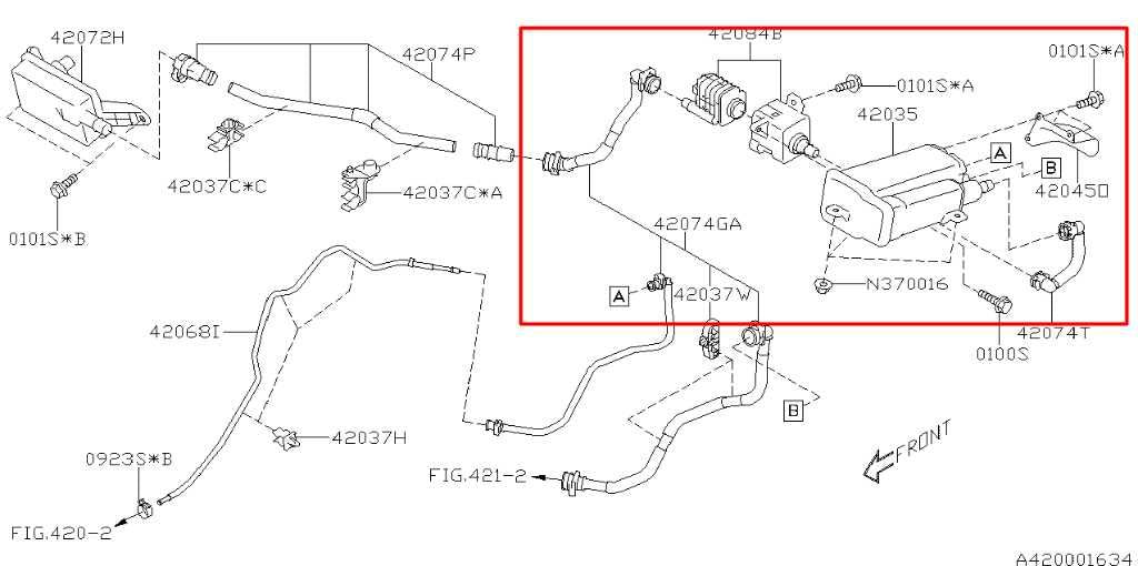17-19 Subaru Legacy 2.5L AWD Fuel Vapor Evaporator Emission Canister 42035AL05A - Alshned Auto Parts