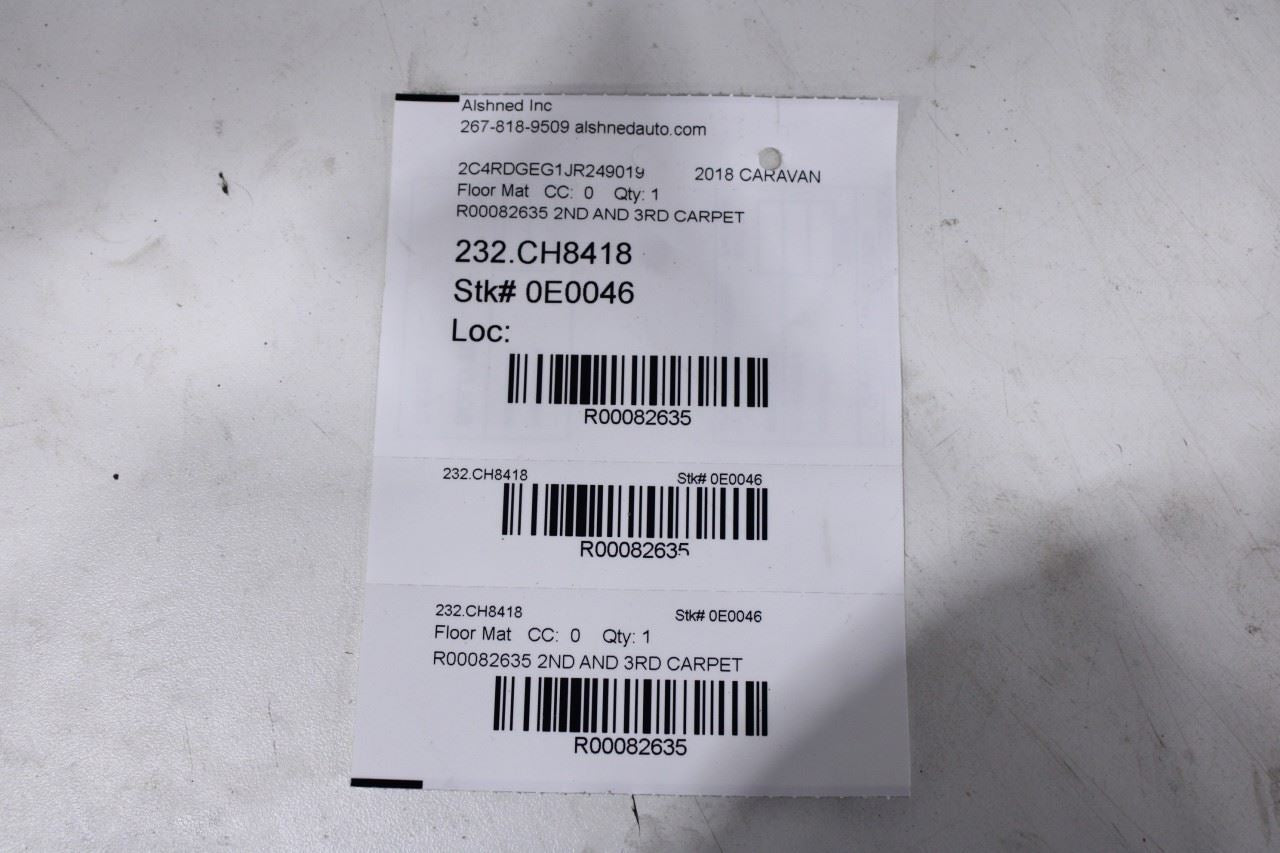 12-20 Dodge Grand Caravan GT Rear 2nd Row RH and LH and 3rd Row Floor Carpet Set23
