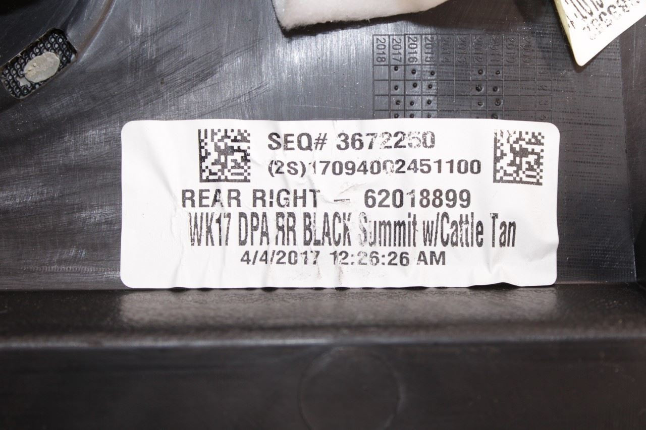 2017 Jeep Grand Cherokee Summit Rear Right Side Door Trim Panel 5SU722T5AC OEM - Alshned Auto Parts