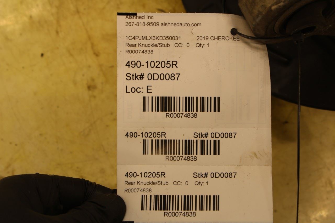 2019-2020 Jeep Cherokee Latitude Rear Right Passenger Side Spindle Knuckle Hub - Alshned Auto Parts