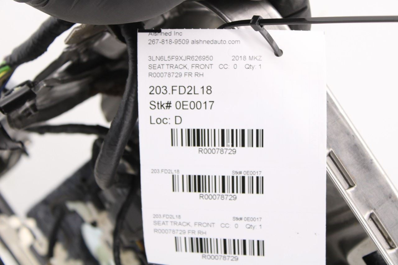 13-20 Lincoln MKZ Reserve 2.0L Front Passenger Right Side Seat Lower Track Frame - Alshned Auto Parts