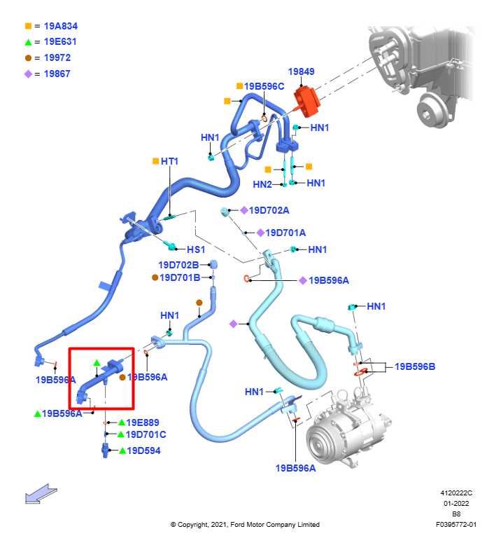 2022-26 Ford Expedition MAX XLT 3.5L 4WD AC Air Conditioner Compressor Line Hose - Alshned Auto Parts