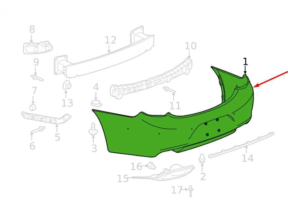 2017-2019 Buick Lacrosse Premium Rear Bumper Cover 26686250 OEM *ReaD*2
