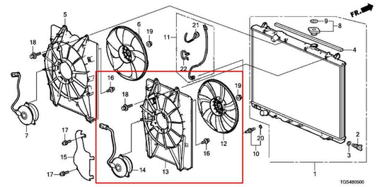 2019-25 Honda Passport Sport 3.5L AWD Right Condenser Cooling Fan Motor Assembly - Alshned Auto Parts