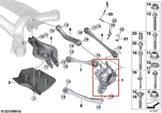 2023-25 BMW 430i Gran Coupe xDrive Rear Right Passenger Side Spindle Knuckle Hub - Alshned Auto Parts