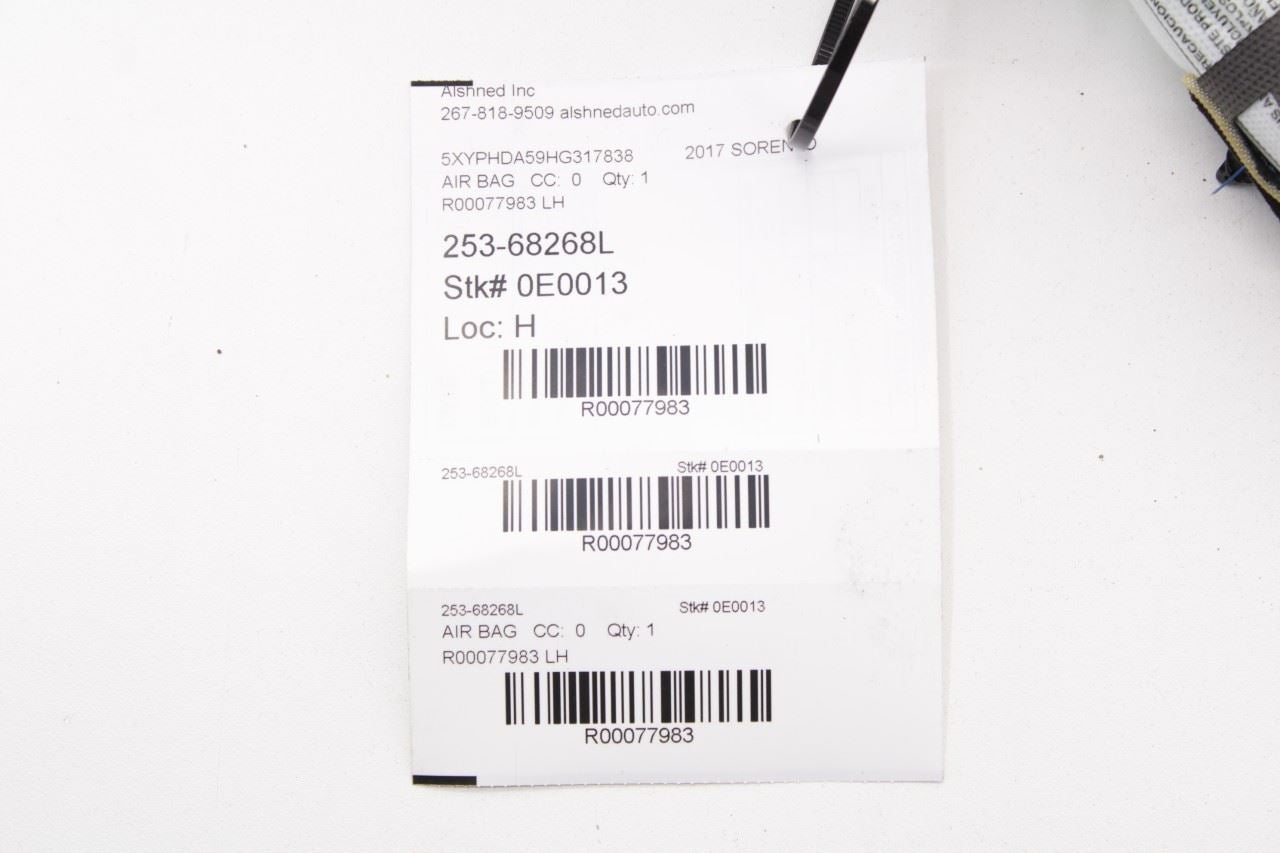 2016-2020 Kia Sorento EX Left Side Roof Inflator Curtain Air Bag 85010-C6500 OEM - Alshned Auto Parts