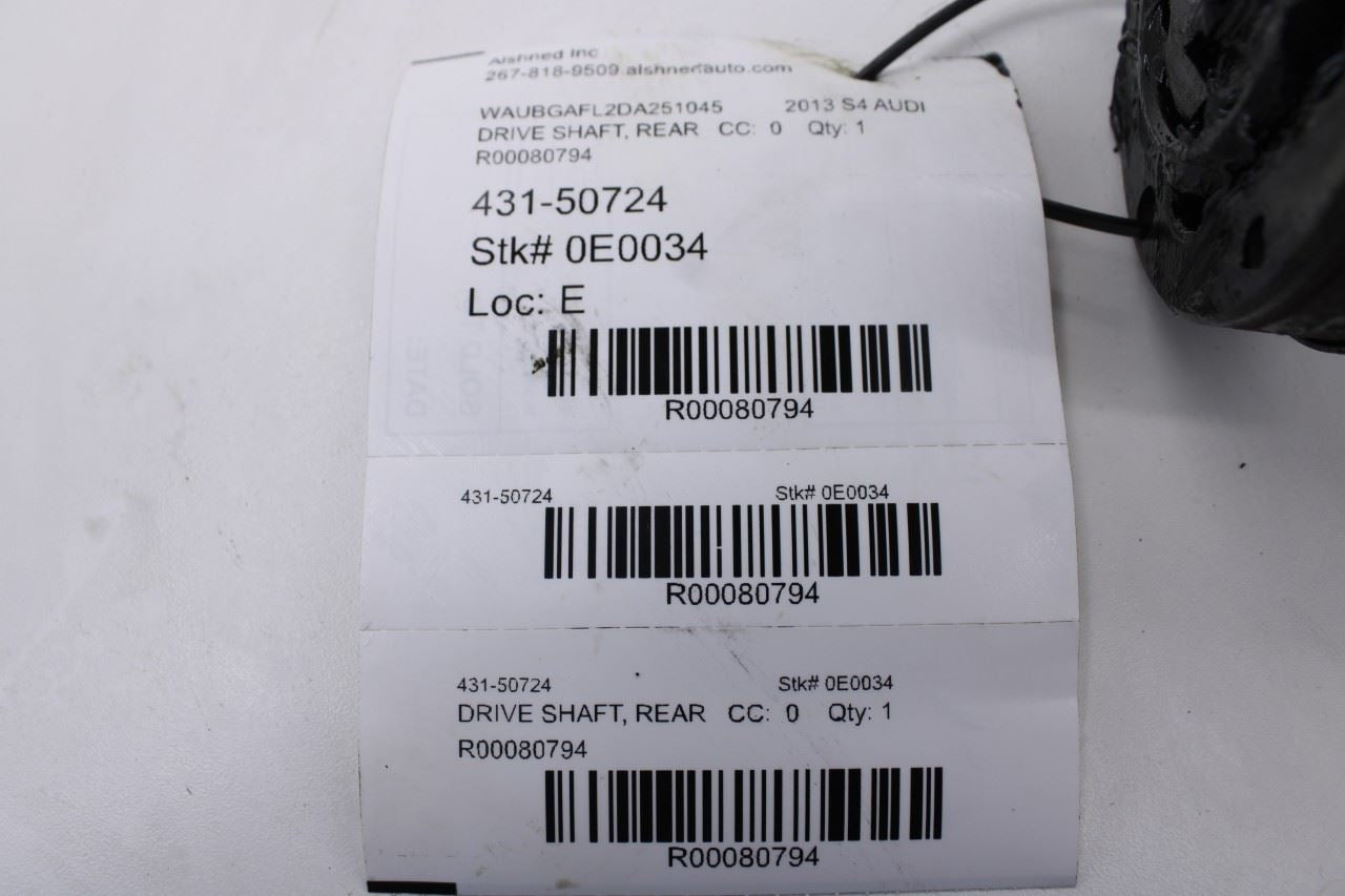 10-16 Audi S4 Premium Plus 3.0L AWD AT Rear Drive Shaft Propeller 8K0-521-101-N12