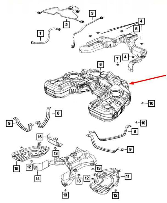 2012-2021 Dodge Durango SXT 3.6L Fuel Gas Tank 25 US Gallons 68338691AC OEM - Alshned Auto Parts