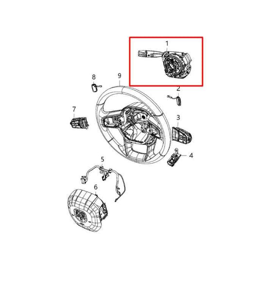 19-24 Ram 1500 Big Horn Crew Cab Steering Column Light Turn Signal Wiper Switch - Alshned Auto Parts