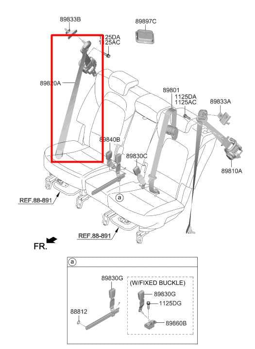 19-23 Hyundai Santa Fe SEL 2.4L AWD Rear Right Side 2nd Row Seat Belt Retractor - Alshned Auto Parts