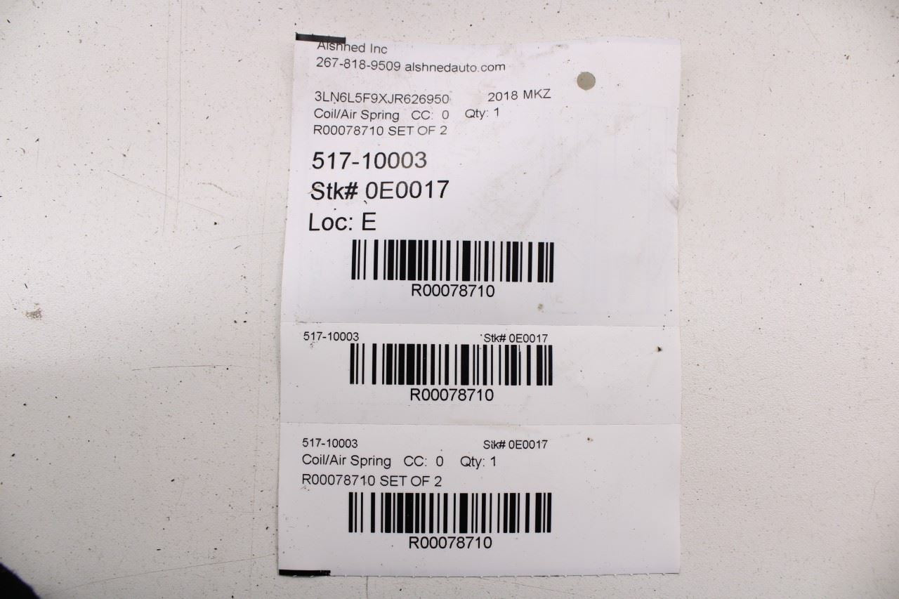 2013-2020 Lincoln MKZ Reserve Rear Right and Left Driver Side Coil Spring Set - Alshned Auto Parts