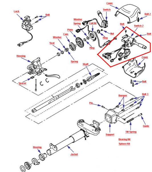 1997-2004 Chevrolet Corvette 5.7L RWD Steering Column Light Turn Signal Switch - Alshned Auto Parts