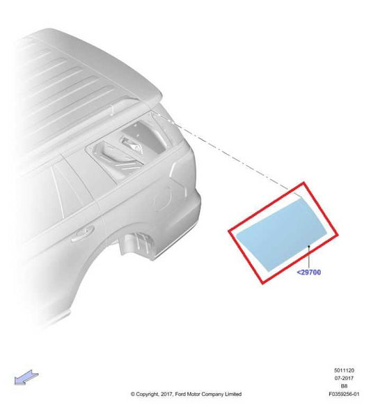 18-20 Ford Expedition Max XLT Rear Left Quarter Window Glass JL1Z4029701B *ReaD* - Alshned Auto Parts
