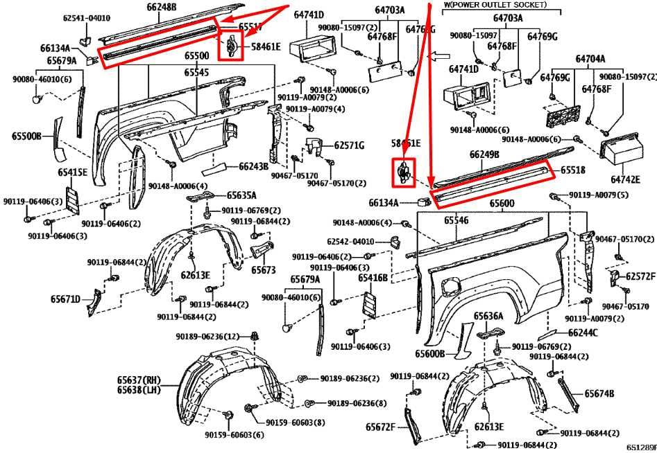 2016-2023 Toyota Tacoma Limited Rear Truck Bed Rail w/ Tie Down Hook Bracket Set - Alshned Auto Parts