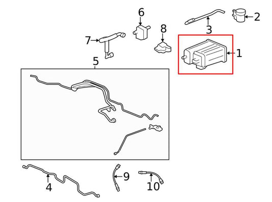 2008-17 Buick Enclave CXL 3.6L Fuel Vapor Evaporator Emission Canister 15136019 - Alshned Auto Parts