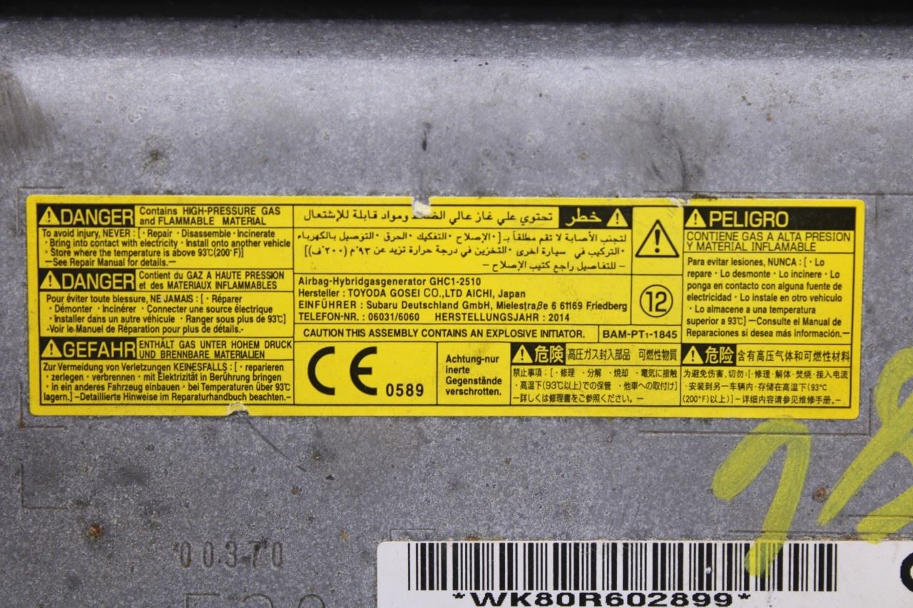 2013-2015 Subaru XV Crosstrek Front Left Driver Side Lower Dash Knee Air Bag 98301FJ010WJ OEM