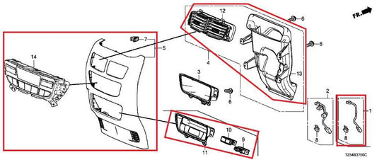 2017 Acura MDX w/Tech Pkg Rear Center Console End Cap Back Panel 83419-TZ5-A01ZB - Alshned Auto Parts