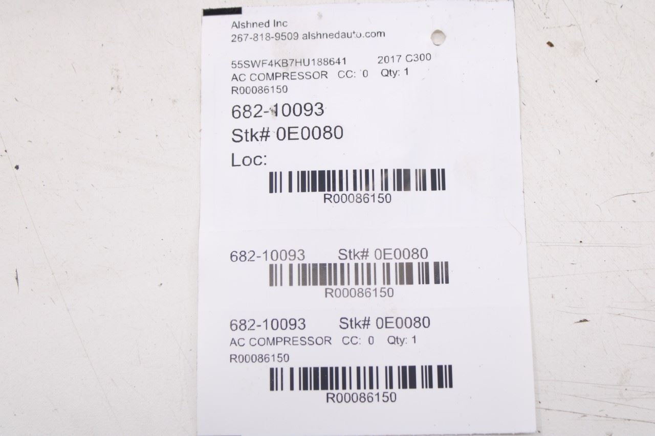 2015-2021 Mercedes-Benz C 300 4Matic 2L AC Air Conditioner Compressor 000830400219
