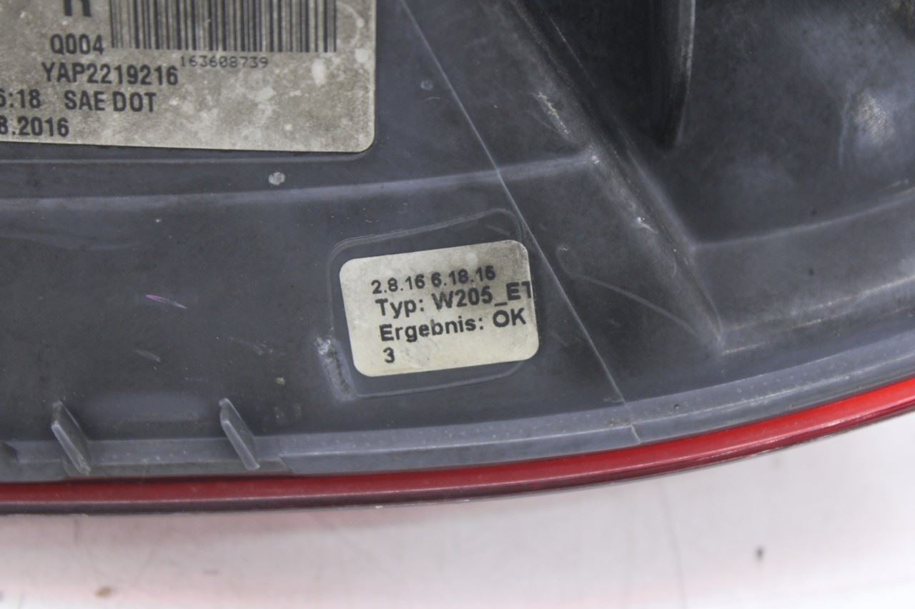 2015-2018 Mercedes-Benz C300 4Matic Rear Right Passenger Side Tail Light Lamp - Alshned Auto Parts