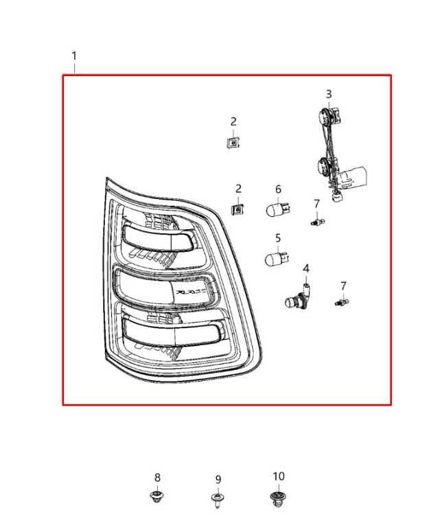2019-2024 RAM 1500 Big Horn Rear Left Driver Side Tail Light Lamp 55112989AE OEM1