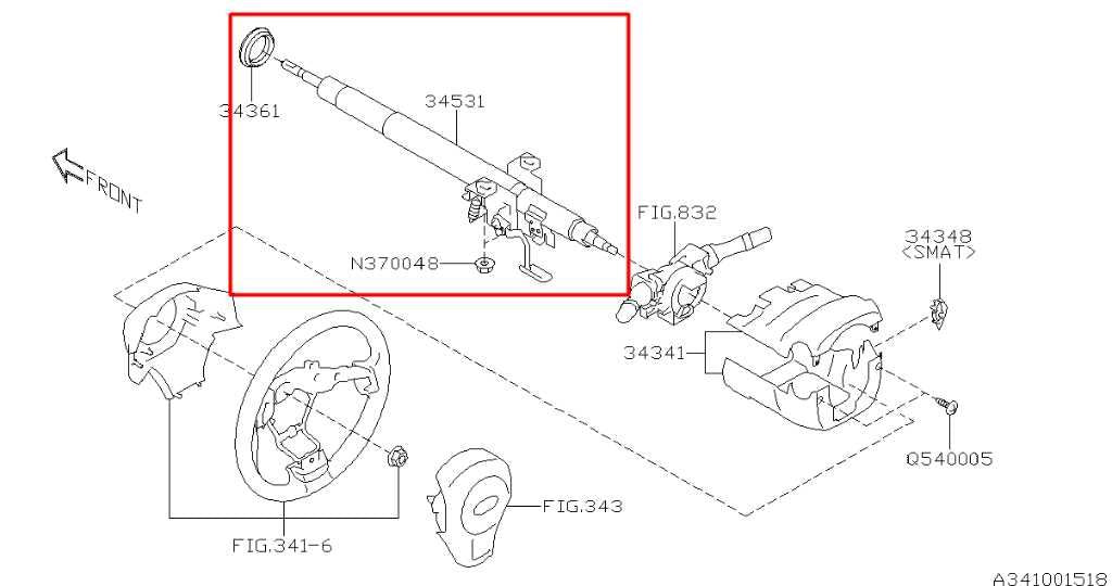 14-16 Subaru Impreza Sport Premium 2.0L AWD Steering Column Assembly 34500SG0201