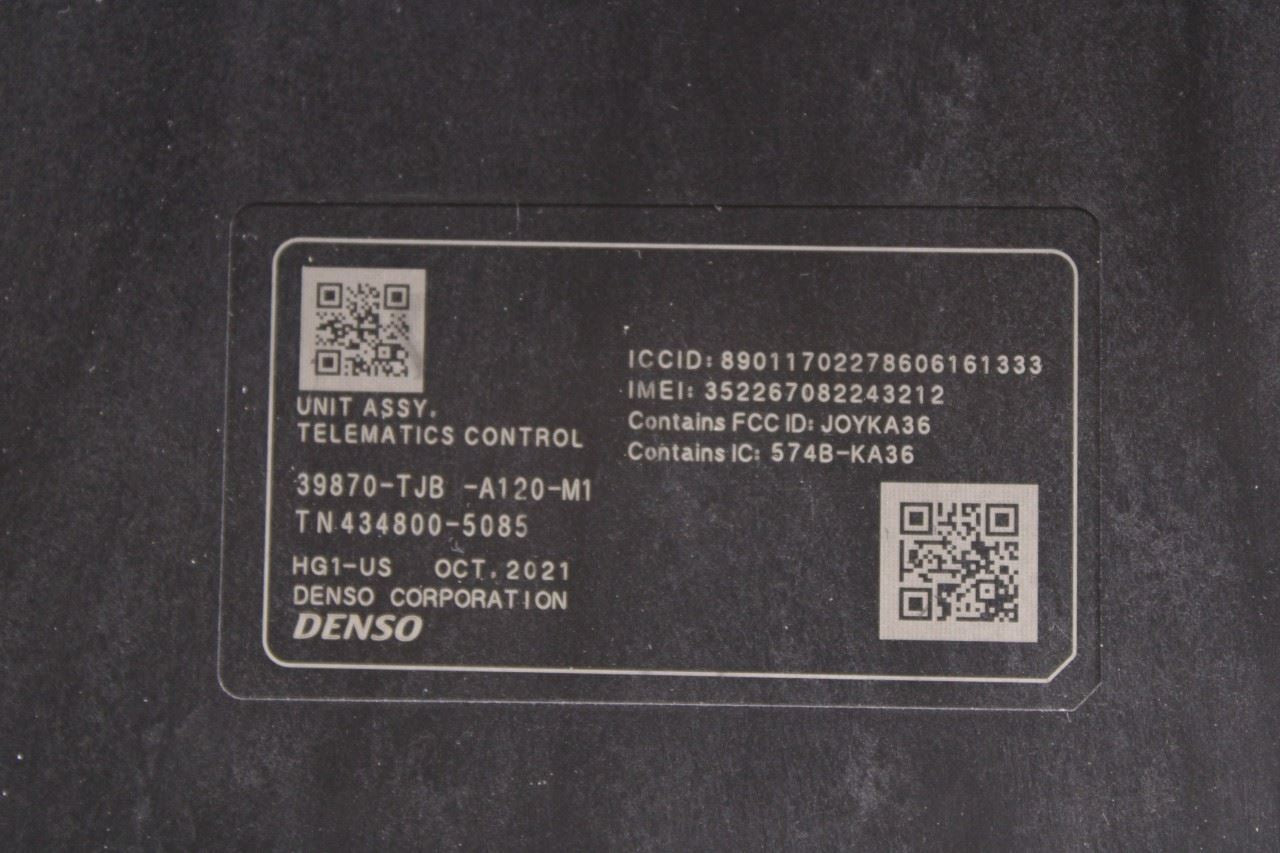 2019-2021 Acura RDX SH-AWD Telematics Communication Module 39870-TJB-A120-M1 OEM - Alshned Auto Parts