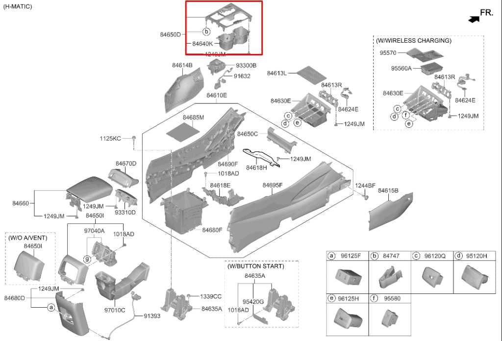 2022-24 Hyundai Tucson SEL Front Center Console Shifter Bezel Trim w/ Cup Holder - Alshned Auto Parts