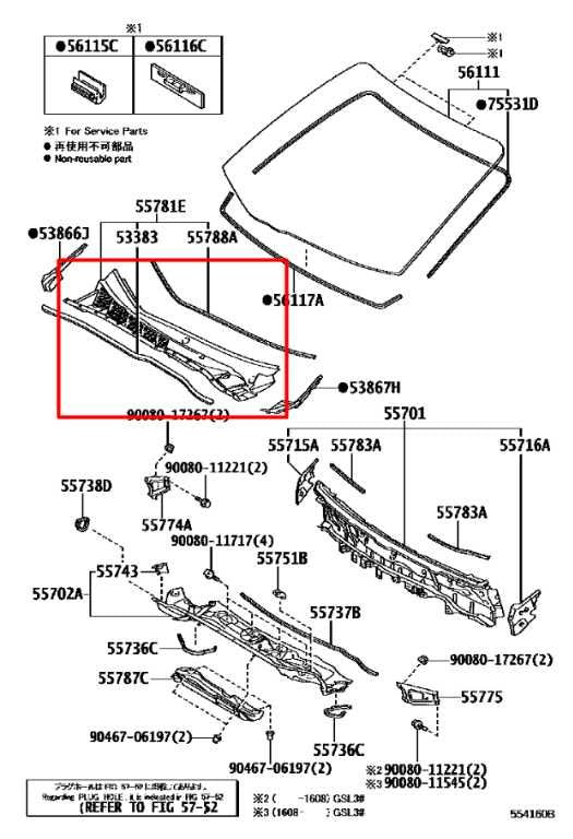 2011-20 Toyota Sienna LE 3.5L FWD Front Windshield Cowl Vent Grille Cover Panel - Alshned Auto Parts