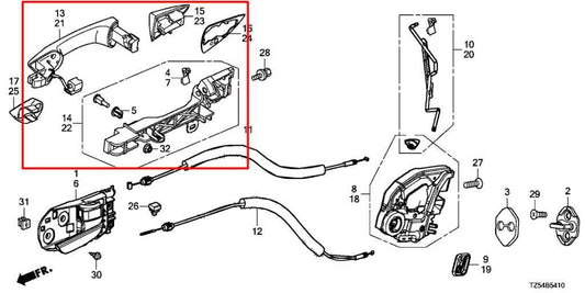 14-20 Acura MDX w/ Technology Pkg Rear Passenger Right Side Door Exterior Handle - Alshned Auto Parts