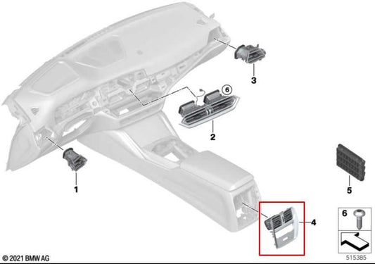23-24 BMW 430i Gran Coupe xDrive Console Back Panel w/ Heater Control and Vents - Alshned Auto Parts