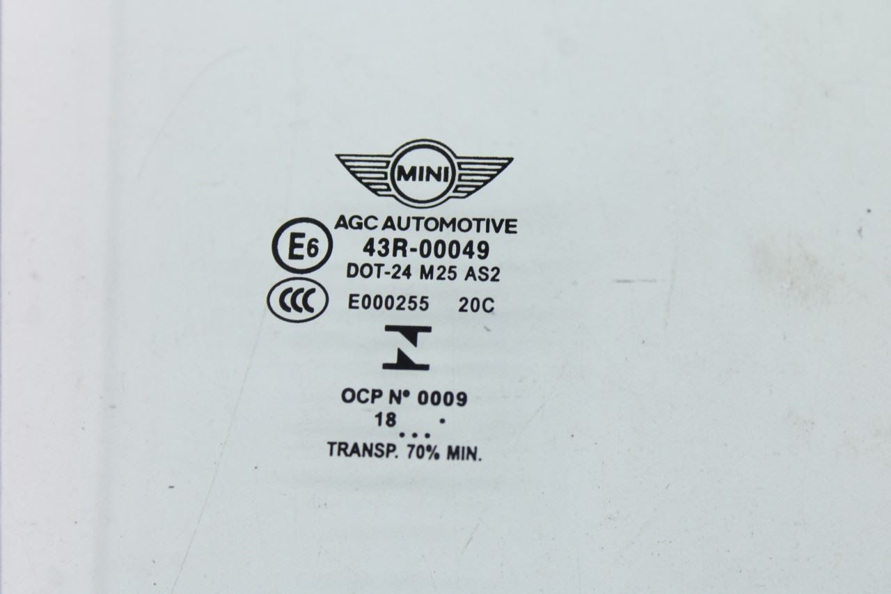 2013-2021 Mini Hardtop Cooper Front Right Door Window Movable Glass 7296448 OEM - Alshned Auto Parts