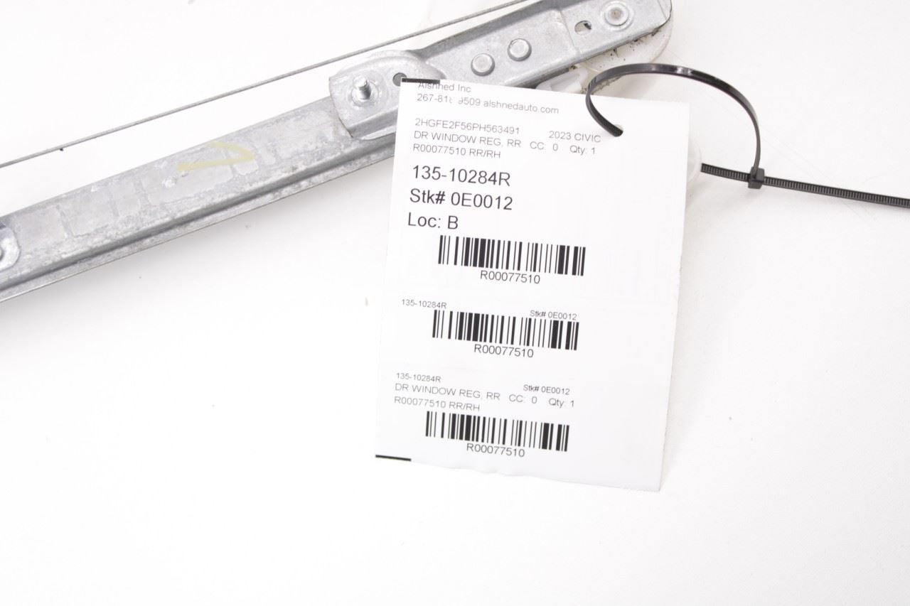 22-26 Honda Civic Sport Rear Right Passenger Side Door Window Regulator w/ Motor - Alshned Auto Parts