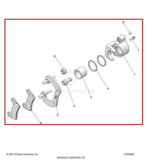 2024-2025 Polaris RZR XP 1000 Ultimate Rear Left Driver Side Brake Disc Caliper - Alshned Auto Parts