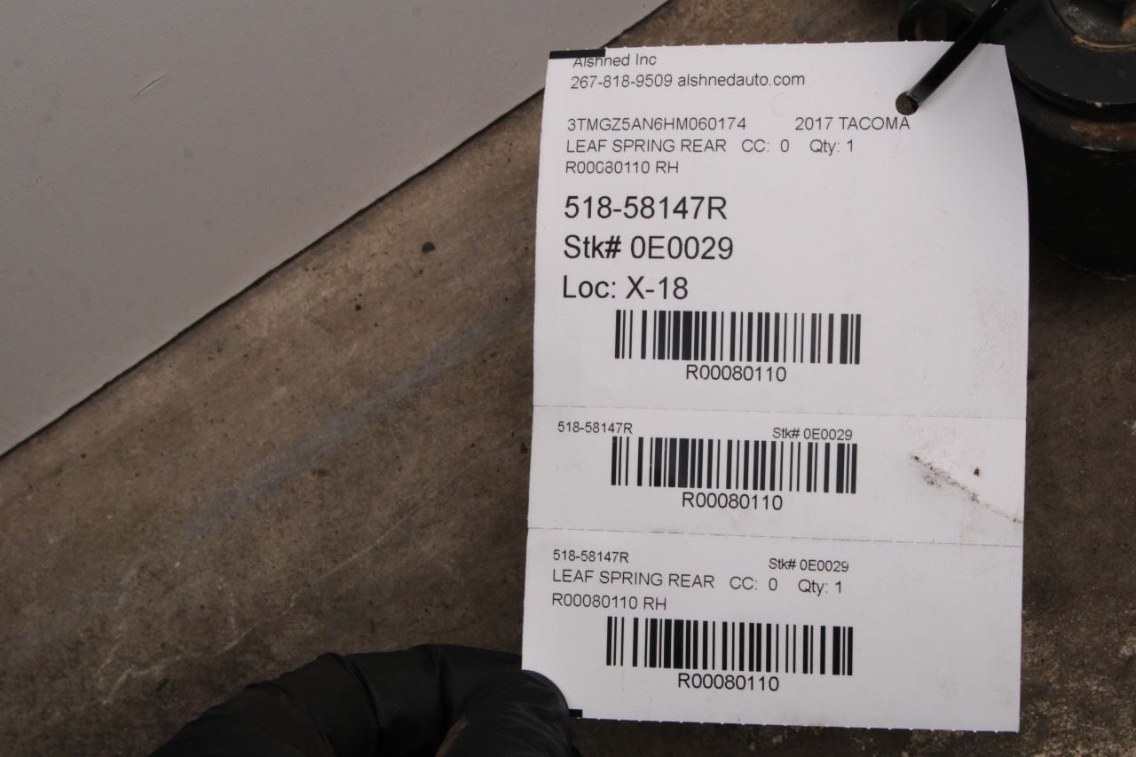 2015-2023 Toyota Tacoma Limited 3.5L 4WD Rear Passenger Right Side Leaf Spring - Alshned Auto Parts